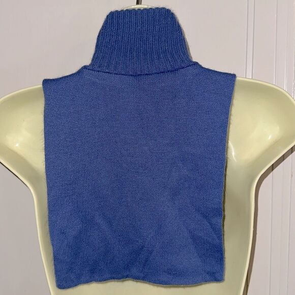 Vintage Periwinkle Blue Ribbed Turtleneck Neck Dickie - Picture 4 of 6